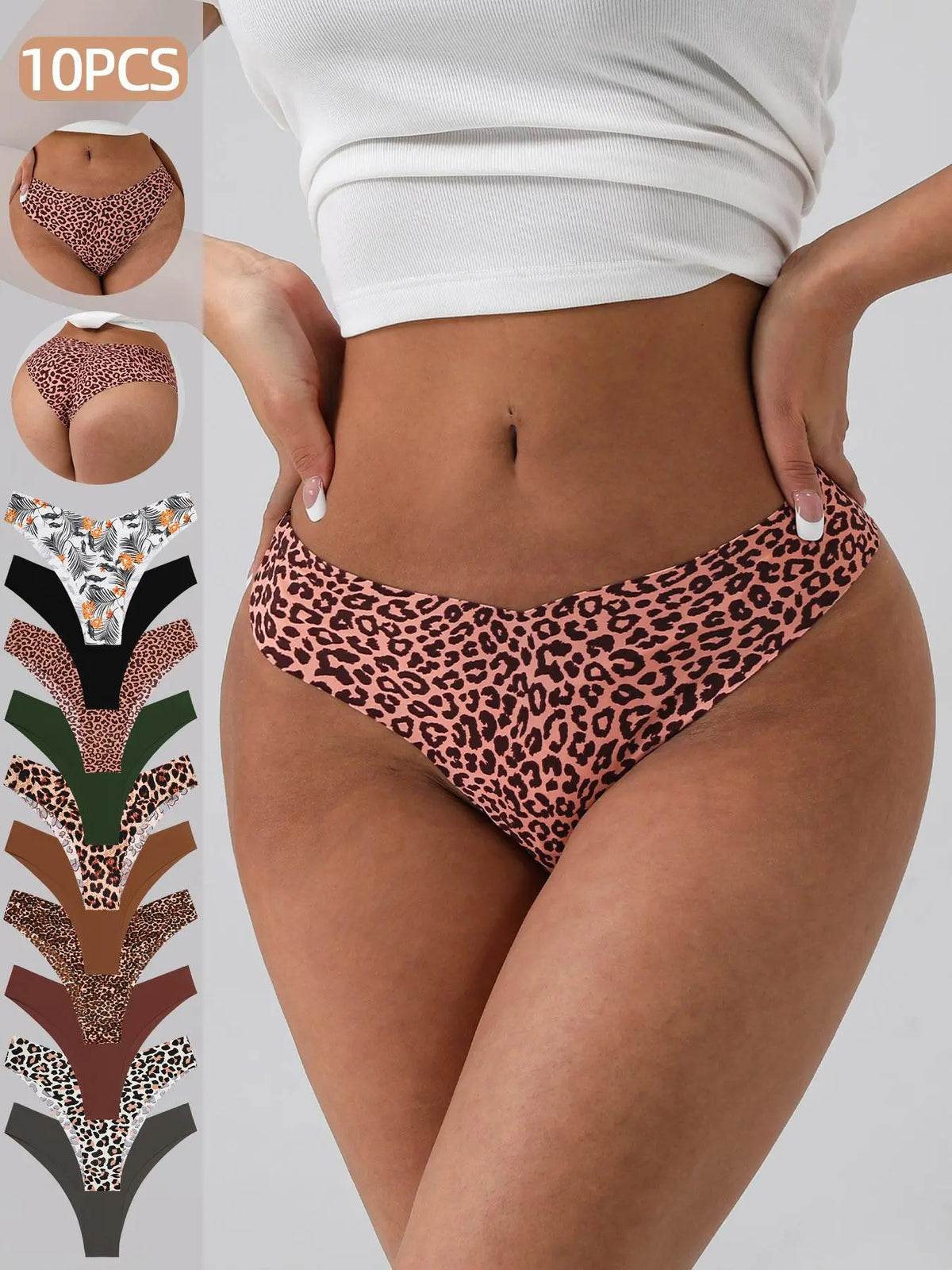 Stylish Women's Floral Heart Leopard Print Everyday Underwear Set - Comfortable Casual Fitted Lingerie in 3 to 12 Piece Packs for All Seasons