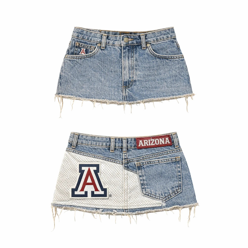 Reworked Denim Mini Skirt