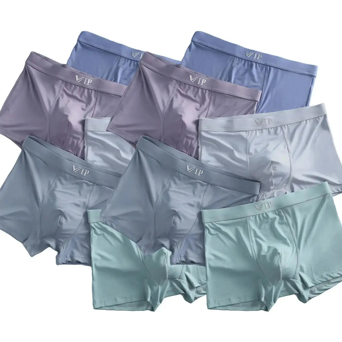 Men's VIP Letter Solid Breathable Boxer Briefs - Regular Fit Casual Underwear Set for Summer 2024