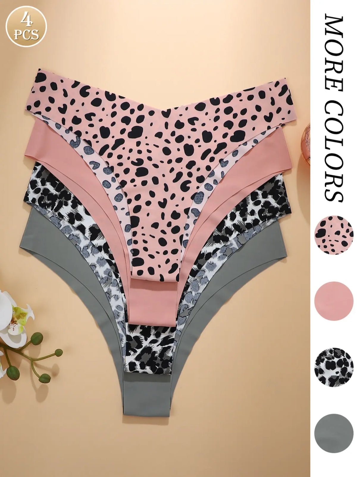 Stylish Women's Floral Heart Leopard Print Everyday Underwear Set - Comfortable Casual Fitted Lingerie in 3 to 12 Piece Packs for All Seasons