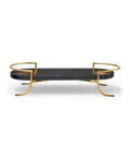 Oval marble tray with gold accents