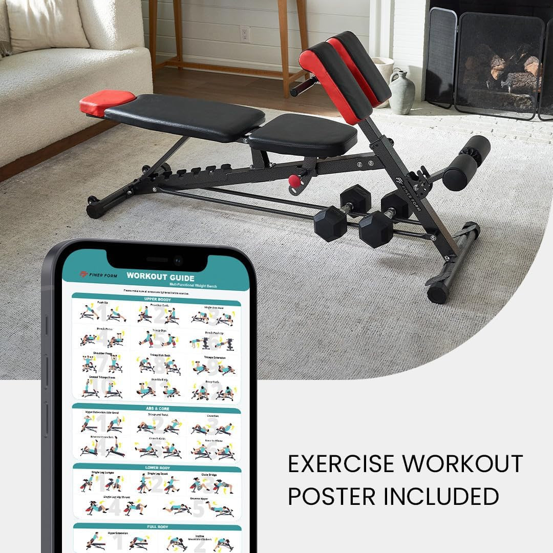 Finer Form Multi-Functional Adjustable FID Weight Bench and Roman Chair System
