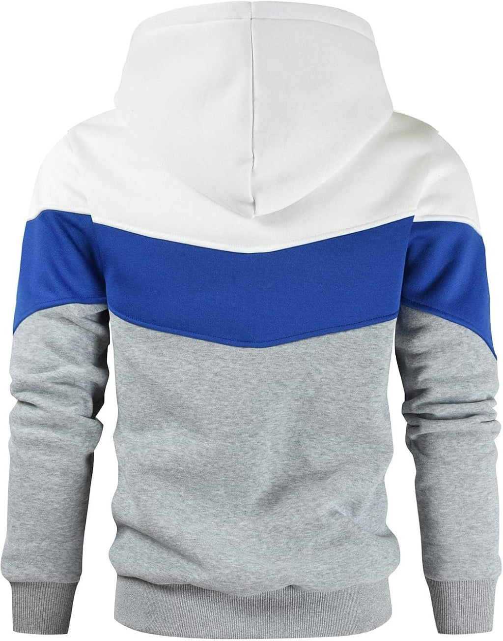 Men's Color Block Pullover Fleece Hoodie Casual Sweatshirt