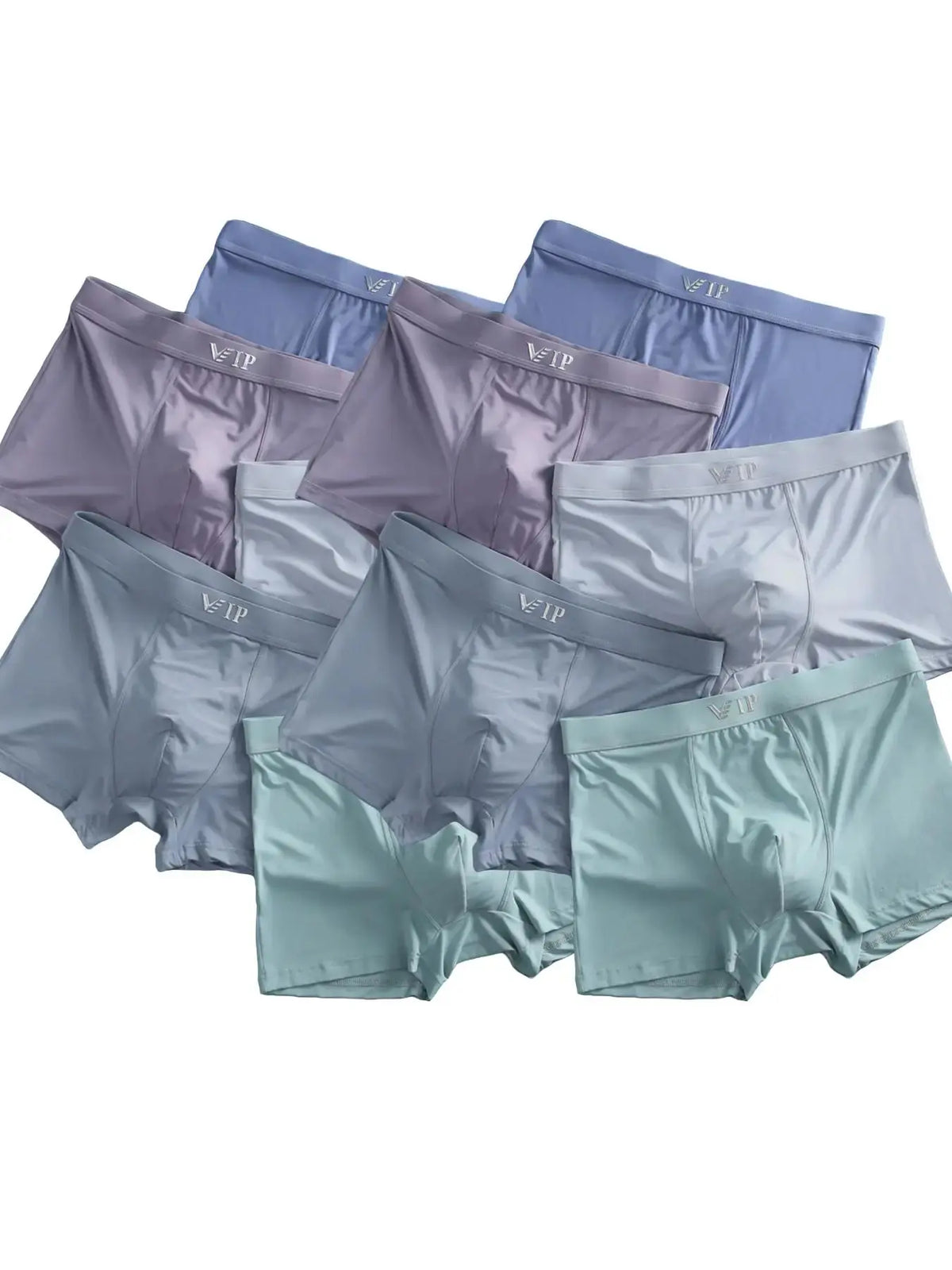 Men's VIP Letter Solid Breathable Boxer Briefs - Regular Fit Casual Underwear Set for Summer 2024