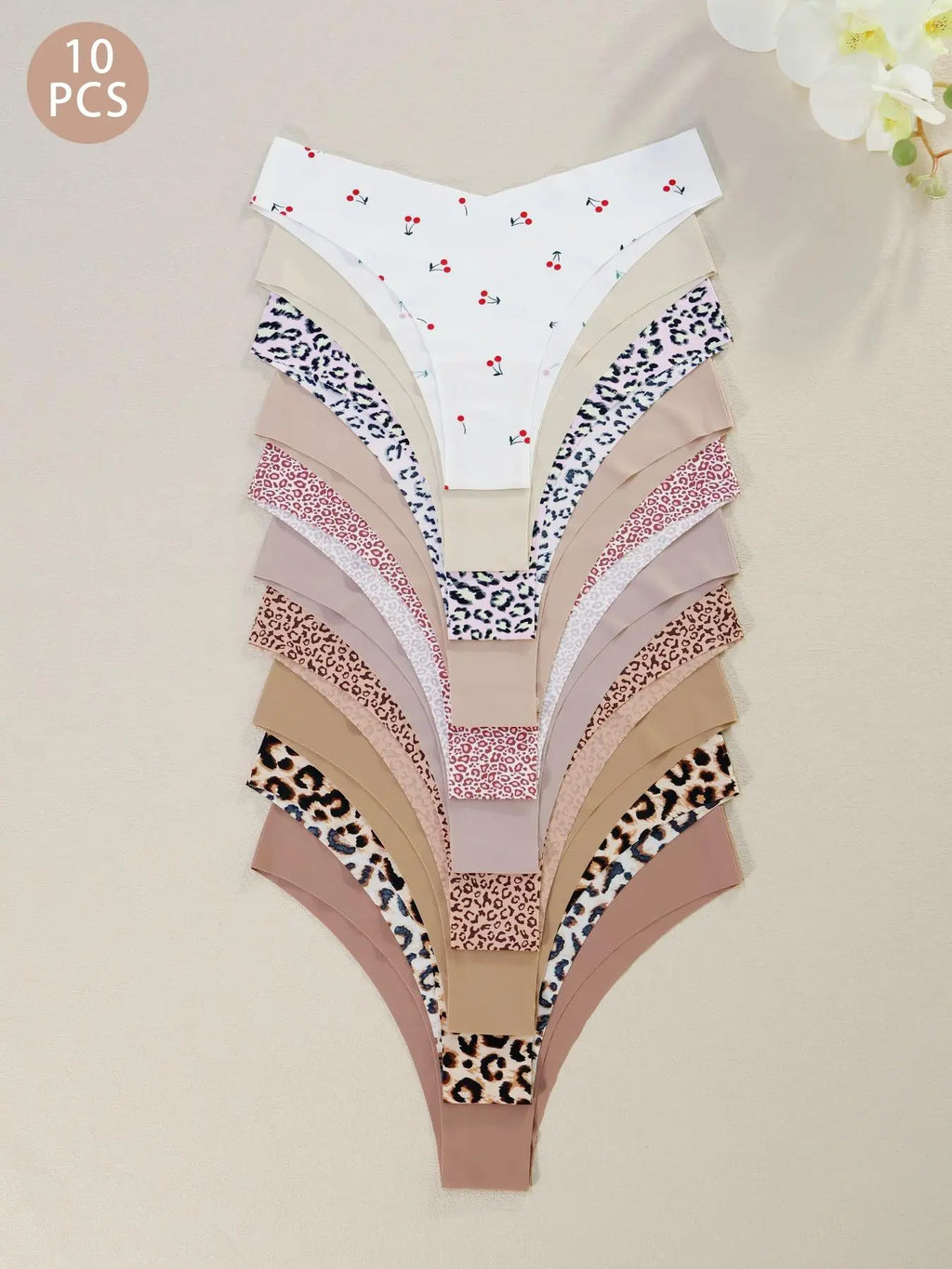 Stylish Women's Floral Heart Leopard Print Everyday Underwear Set - Comfortable Casual Fitted Lingerie in 3 to 12 Piece Packs for All Seasons