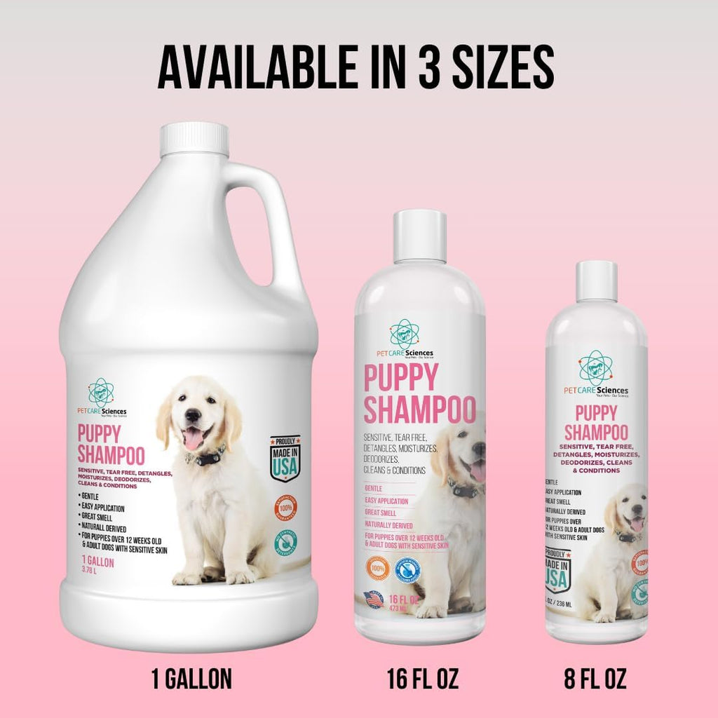 1 Gallon Hypoallergenic Tearless Puppy Shampoo and Conditioner - Itchy Skin Relief with Coconut Oil and Oatmeal - Made in the USA