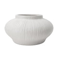 White ribbed ceramic decorative vase