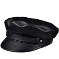 Unisex Genuine Leather Baseball Cap - Navy