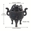 Spider Incense Holder Spider Shaped Design Tripod Lidded Alloy Incense Holder Suitable for Meditation Yoga, Spa, Home