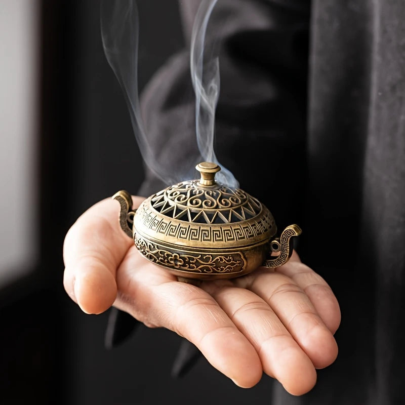 Exquisite Nepalese Style Bronze Incense Holder Yoga Meditation Sleeping Room Space Home Bronze Ornaments