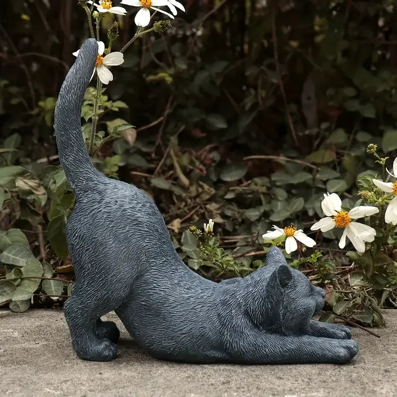 Limited Edition High Quality Yoga Cat 3D Resin Figurine Serene Weather-Resistant Indoor/Outdoor Sculpture Elegant Easter