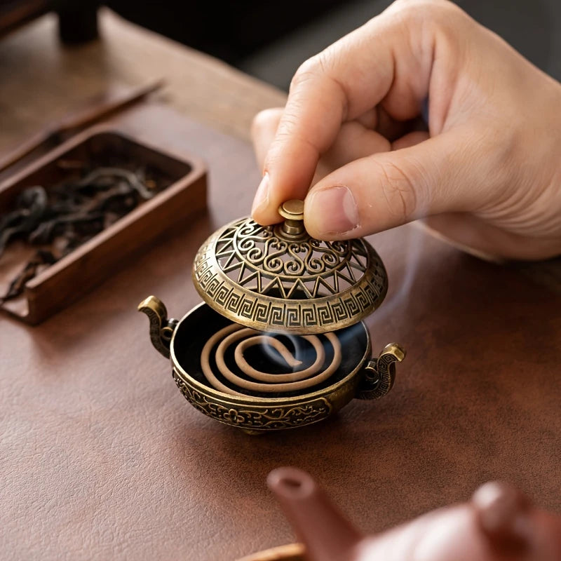 Exquisite Nepalese Style Bronze Incense Holder Yoga Meditation Sleeping Room Space Home Bronze Ornaments