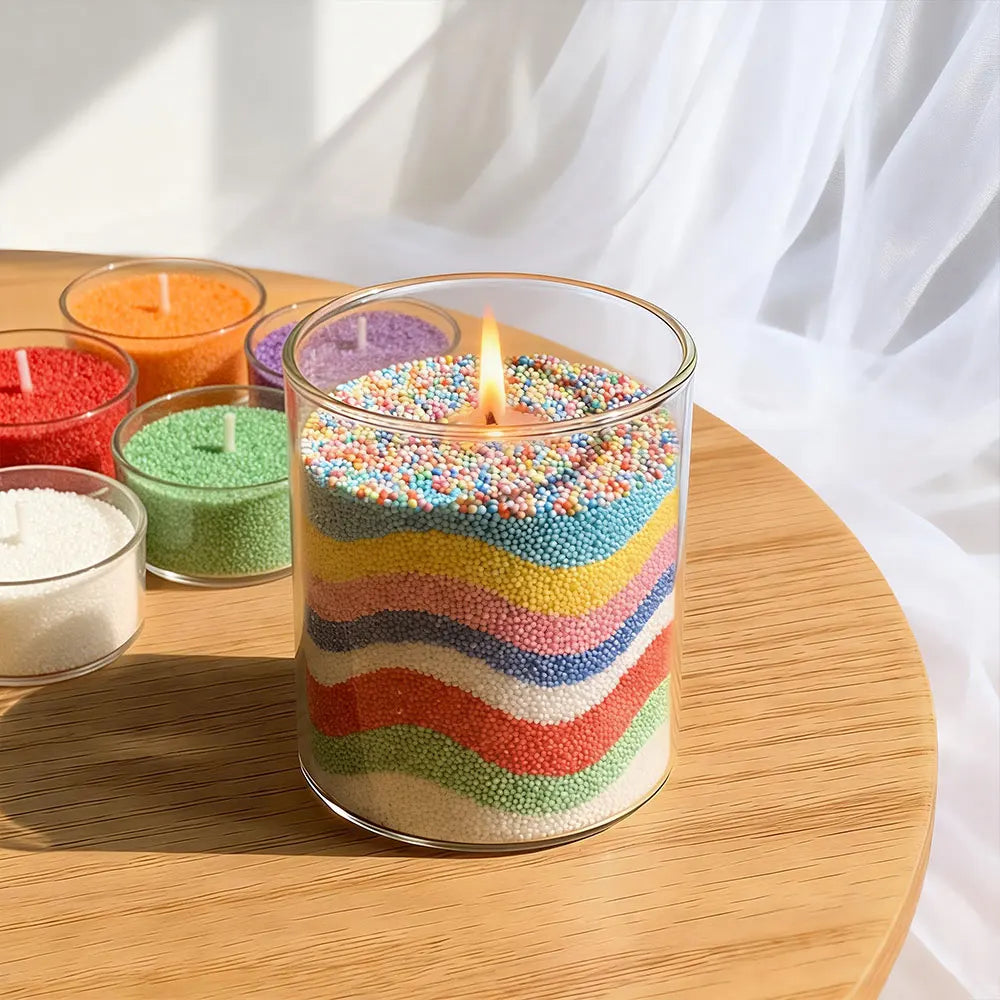 500g/Pack Colorful Natural Palm Pearl Sand Wax White Pink Fragrance Floating Granulated Candles for Weddings Yoga Meditation