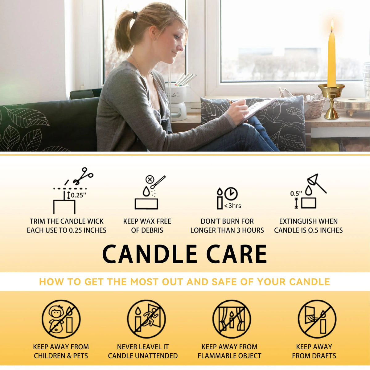 20 Min Beeswax Meditation Candles, Includes Mini Candle Holder & 1pcs Wax Dots,  Yoga Prayer Mindfulness & Relaxation, 50 Pack