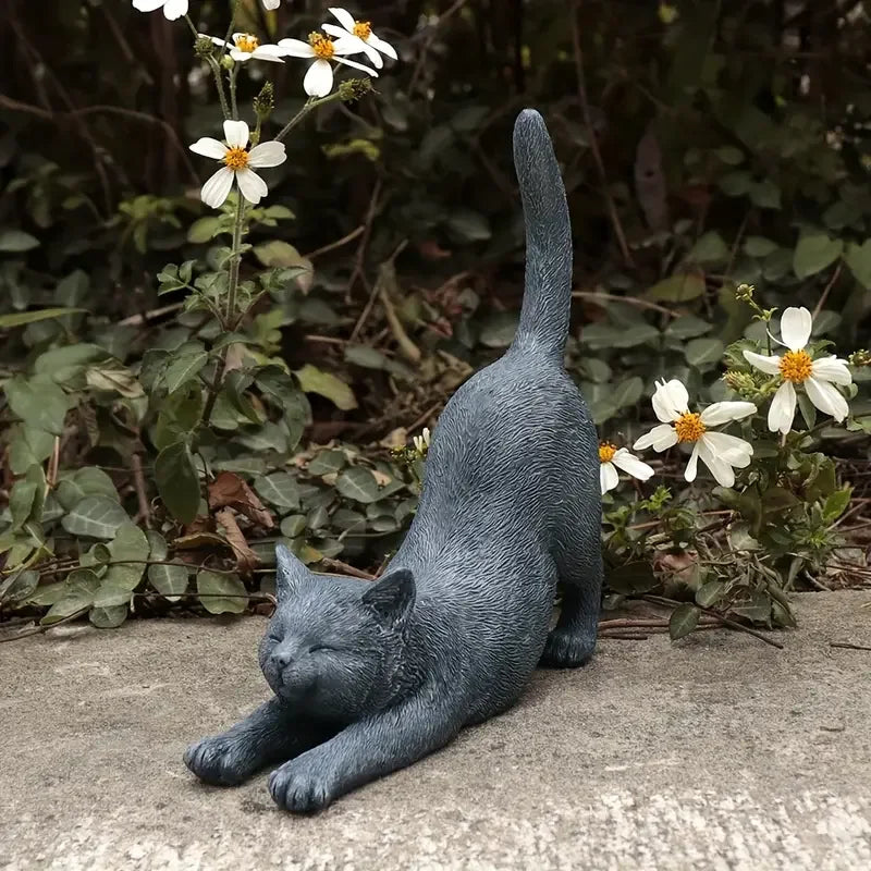 Limited Edition High Quality Yoga Cat 3D Resin Figurine Serene Weather-Resistant Indoor/Outdoor Sculpture Elegant Easter