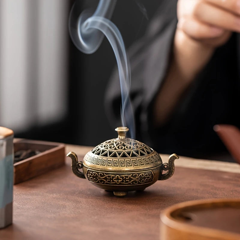 Exquisite Nepalese Style Bronze Incense Holder Yoga Meditation Sleeping Room Space Home Bronze Ornaments