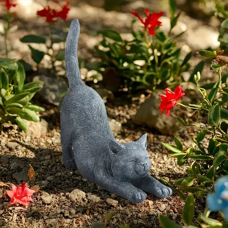 Limited Edition High Quality Yoga Cat 3D Resin Figurine Serene Weather-Resistant Indoor/Outdoor Sculpture Elegant Easter
