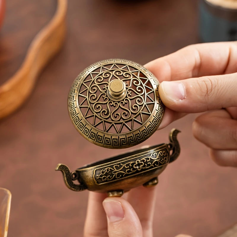 Exquisite Nepalese Style Bronze Incense Holder Yoga Meditation Sleeping Room Space Home Bronze Ornaments