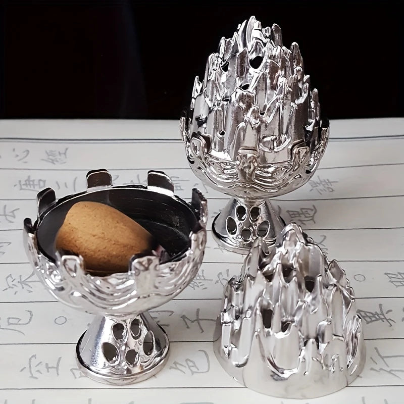 Vintage Mini Hollow Out Bohai Mountain Incense Holder Incense Holder Vintage Bronze Incense Holder, Ideal for Meditation, Yoga