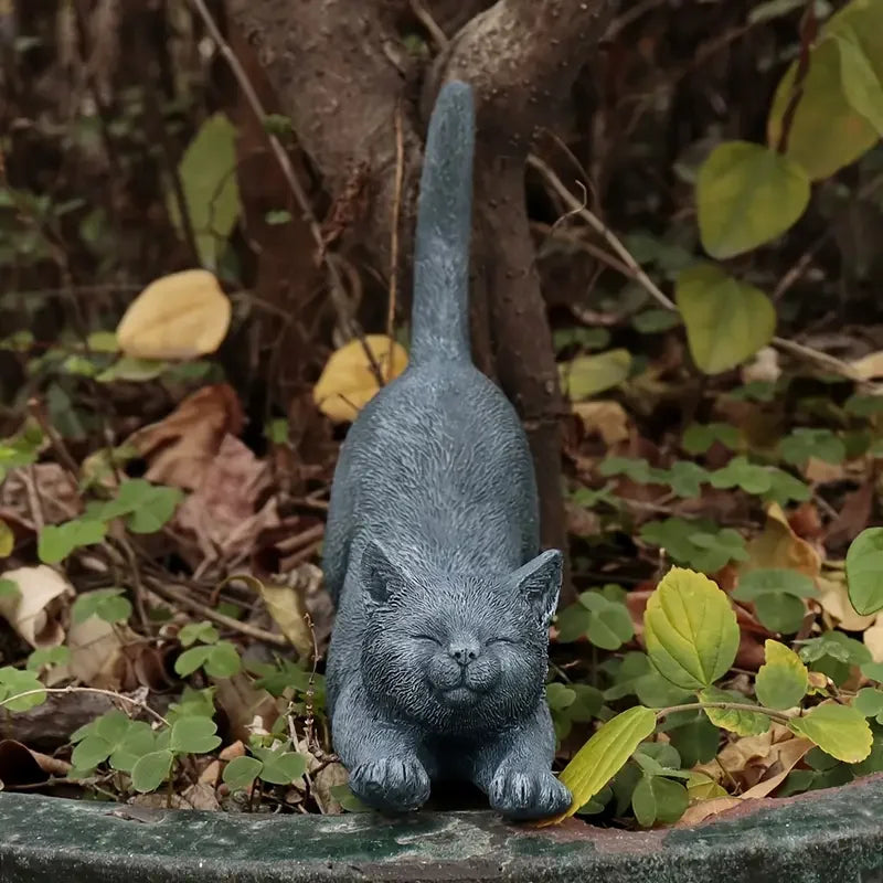 Limited Edition Yoga Cat Resin Figurine-High Quality 3D Textured Sculpture Weather-Resistant Indoor/Outdoor Decor Elegant Gift