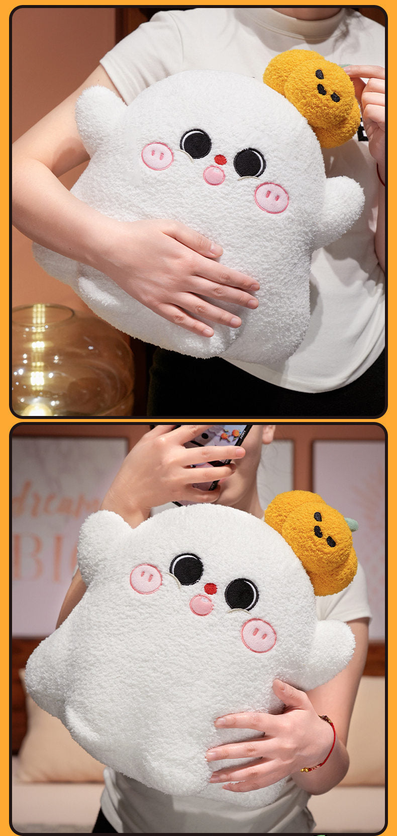 Halloween Pumpkin & Ghost Plush Pillow Doll