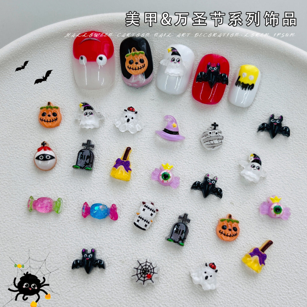 Halloween Nail Art Decoration Set - Ghost & Pumpkin