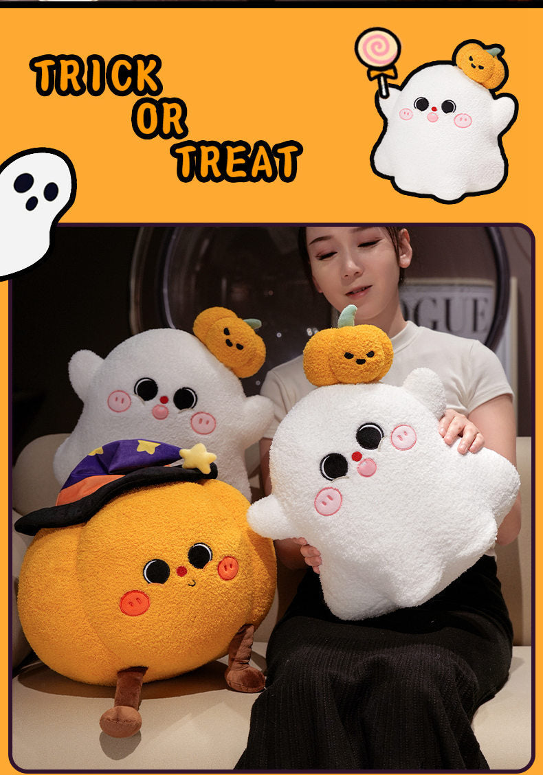 Halloween Pumpkin & Ghost Plush Pillow Doll