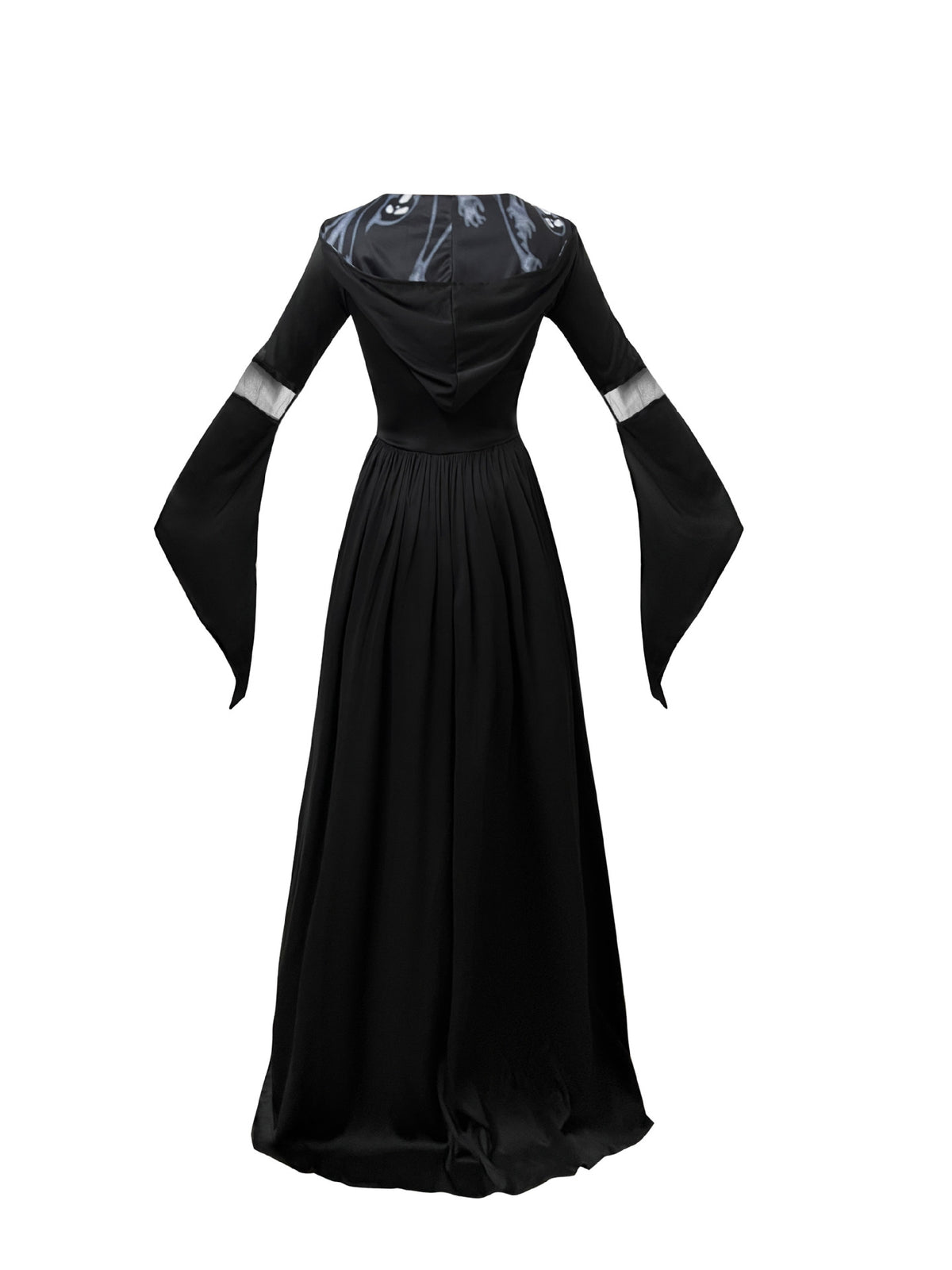 Halloween Witch Dress Costume - Hooded Skeleton Cosplay