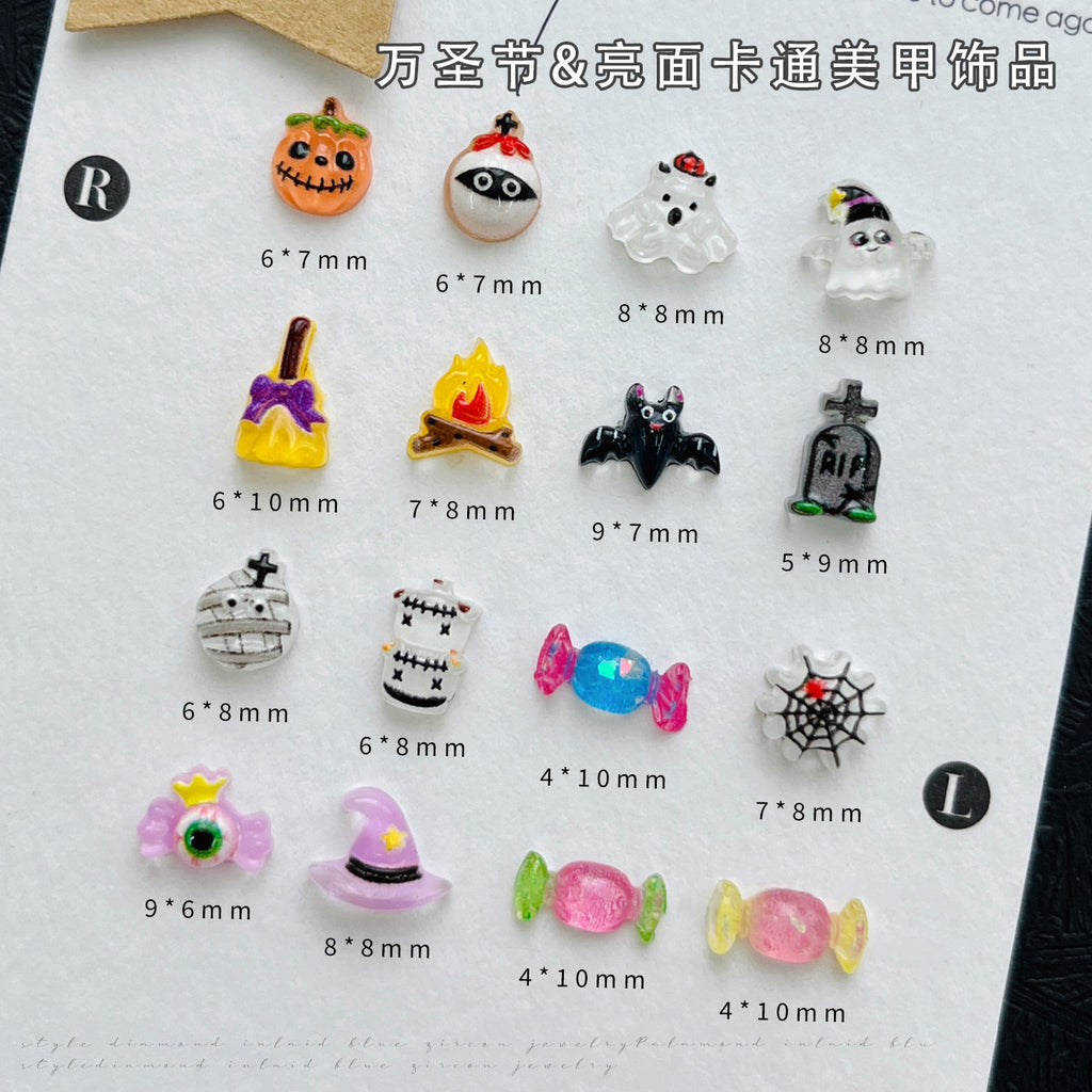 Halloween Nail Art Decoration Set - Ghost & Pumpkin
