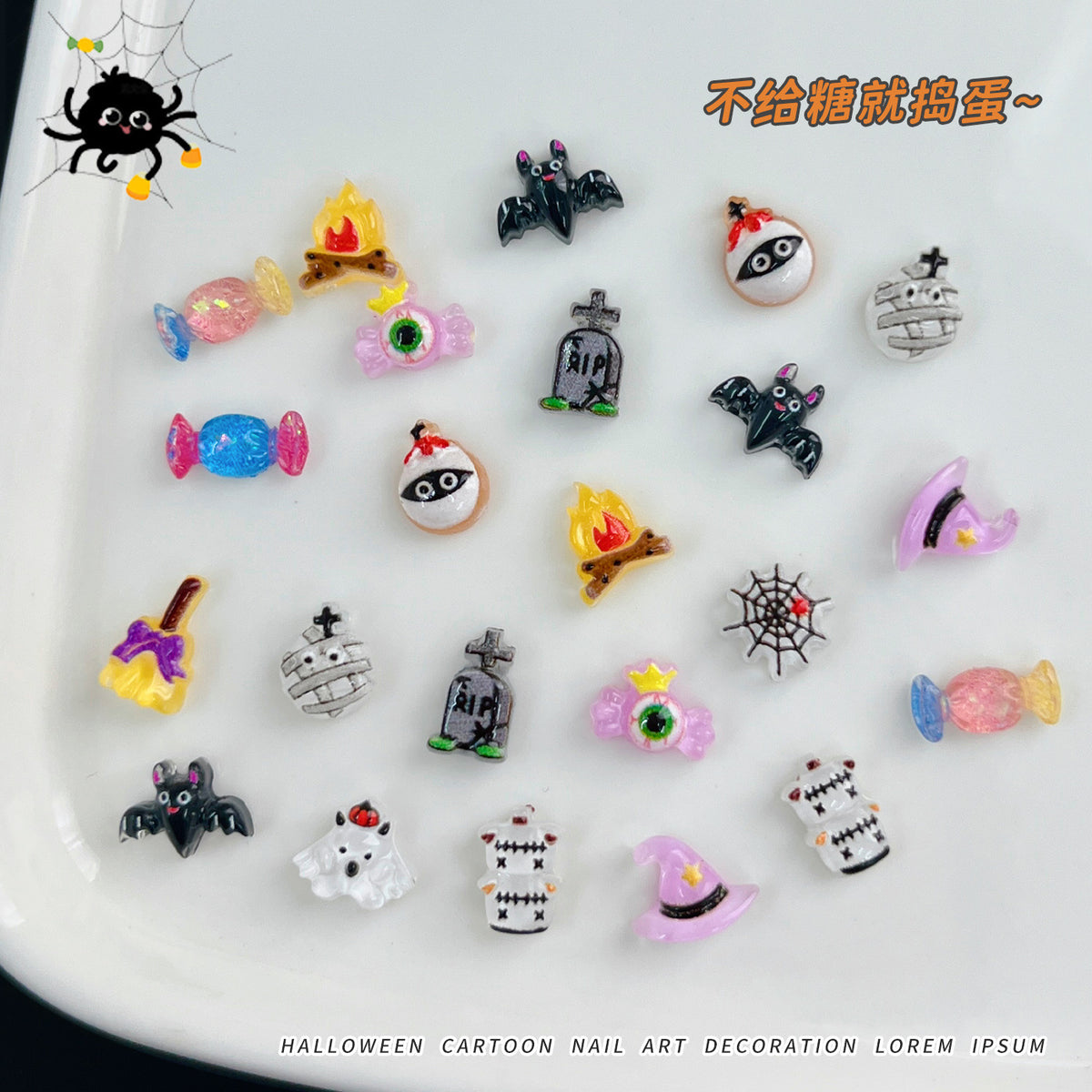 Halloween Nail Art Decoration Set - Ghost & Pumpkin