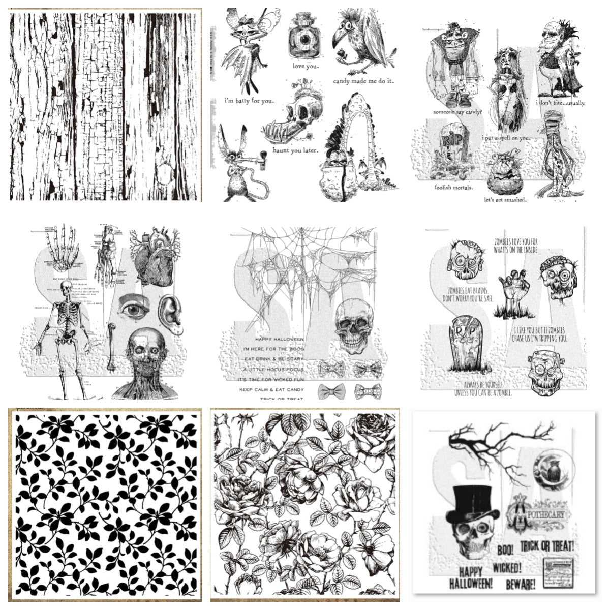 Halloween Skull Series Scrapbook Decoration Set
