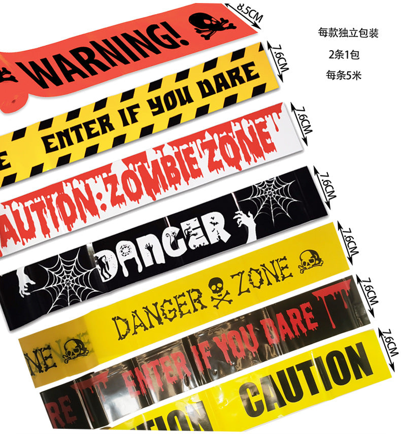 Halloween Party Decoration Warning Tape Horror Supplies