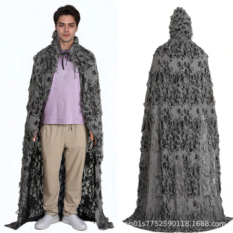 Halloween Cloak for Adults and Children Hooded Rag Clothes Party