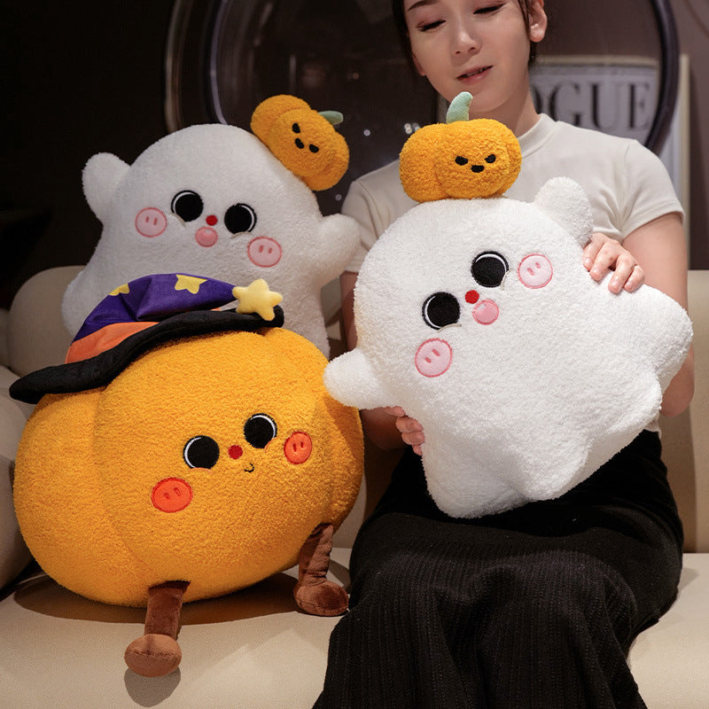Halloween Pumpkin & Ghost Plush Pillow Doll