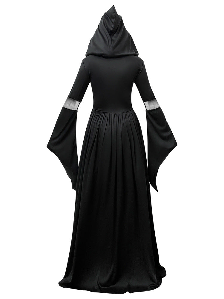 Halloween Witch Dress Costume - Hooded Skeleton Cosplay