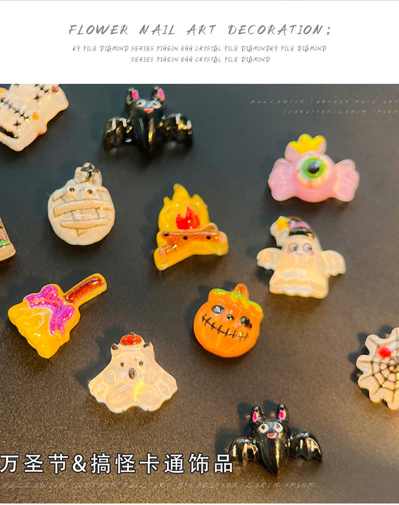 Halloween Nail Art Decoration Set - Ghost & Pumpkin