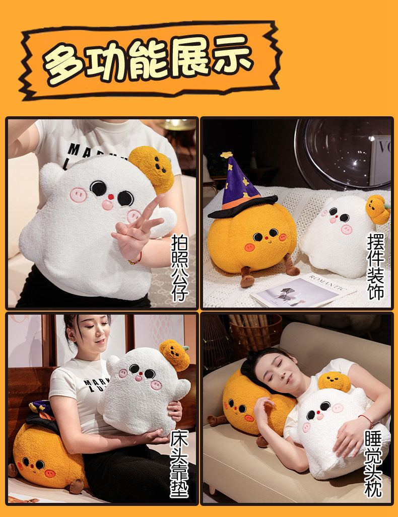 Halloween Pumpkin & Ghost Plush Pillow Doll