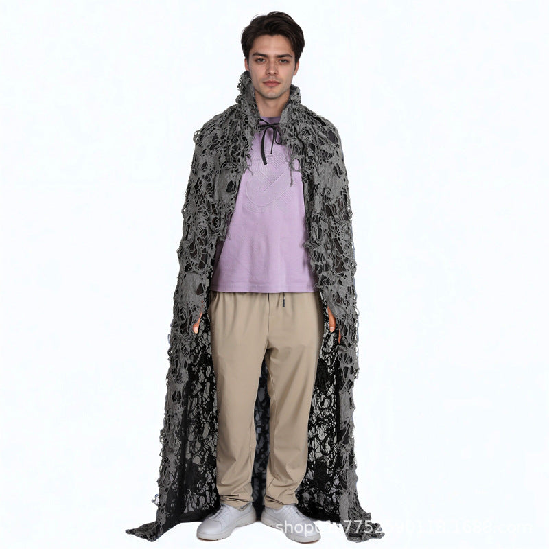 Halloween Cloak for Adults and Children Hooded Rag Clothes Party