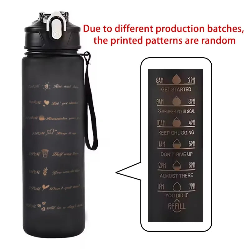 Sports Water Bottle with Time-Tracking Straw Leak Proof Locking Flip Cover for Easy Carry Ideal for Outdoor Adventures