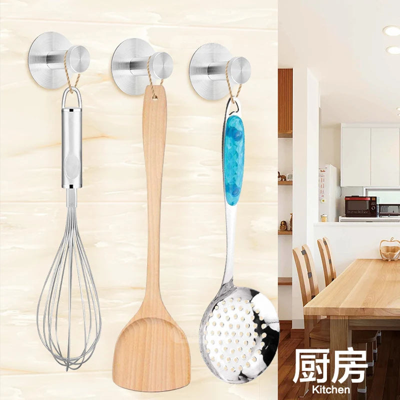 1 crochet robuste en acier inoxydable, crochet autocollant pour cuisine, salle de bain, porte murale, porte-clés, support pour vêtements et serviettes