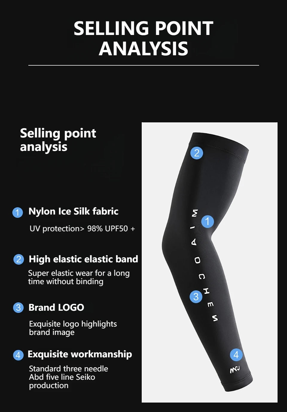 Summer Ice Silk Cycling Arm Sleeves - UV Protection
