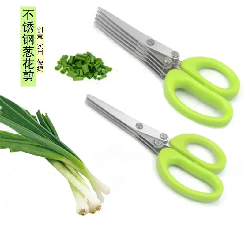 Ciseaux de cuisine multi-couches en acier inoxydable pour légumes, échalotes, herbes, algues, épices, outil de cuisine, accessoires de cuisine