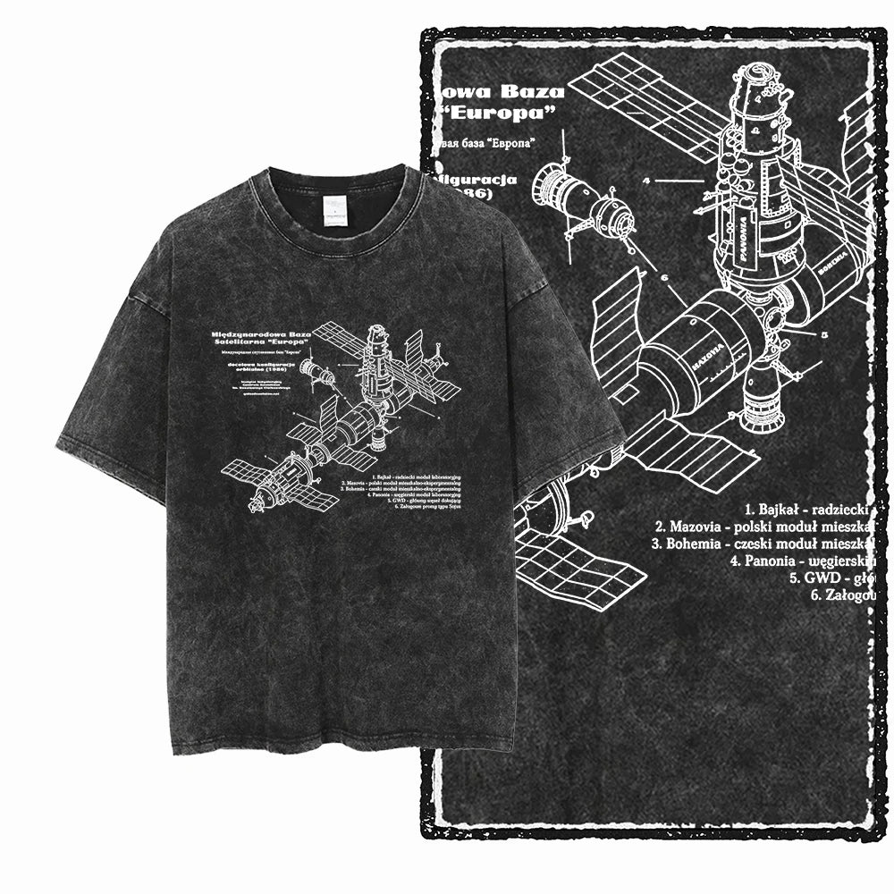 Astronaut Space Print Cotton Graphic T-Shirt