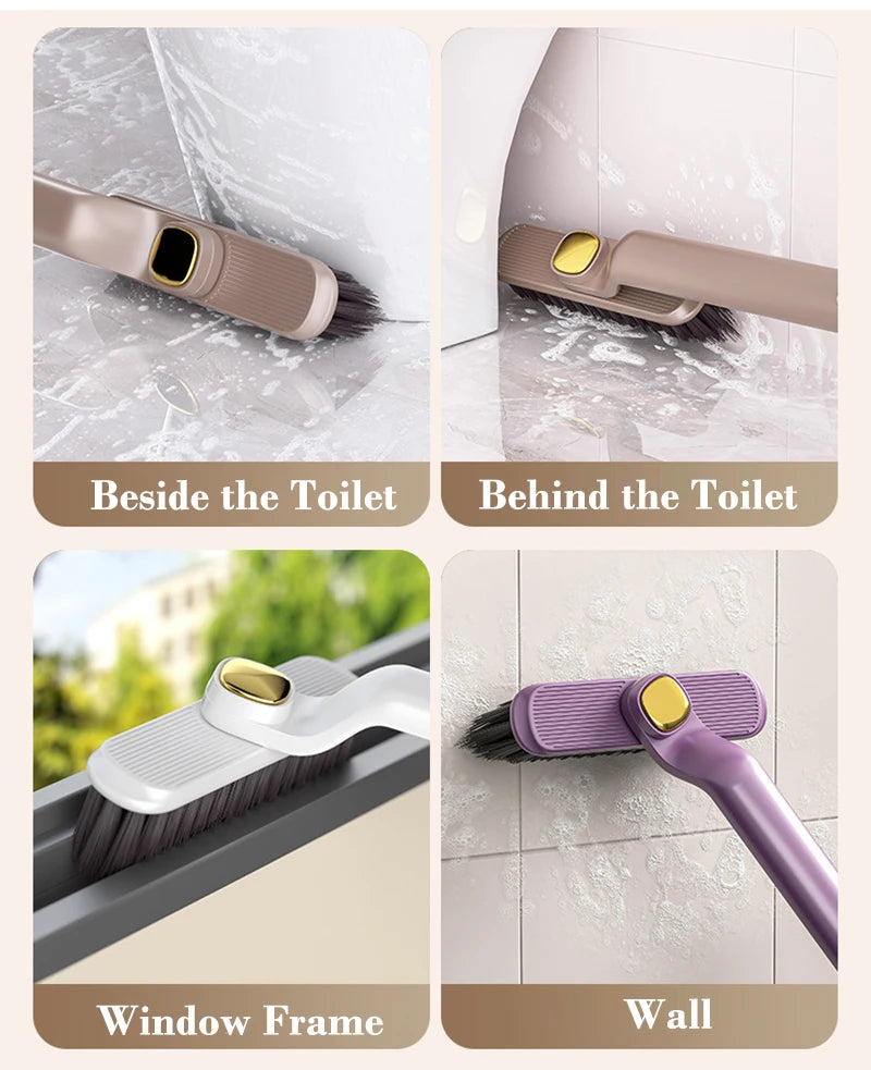 Rotatable V-Shape Crevice Cleaning Brush Handheld Tile Floor