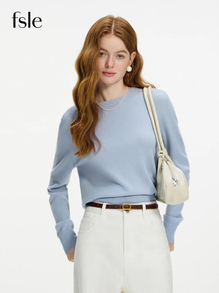 FSLE Women's 100% Wool Seamless Knit Sweater