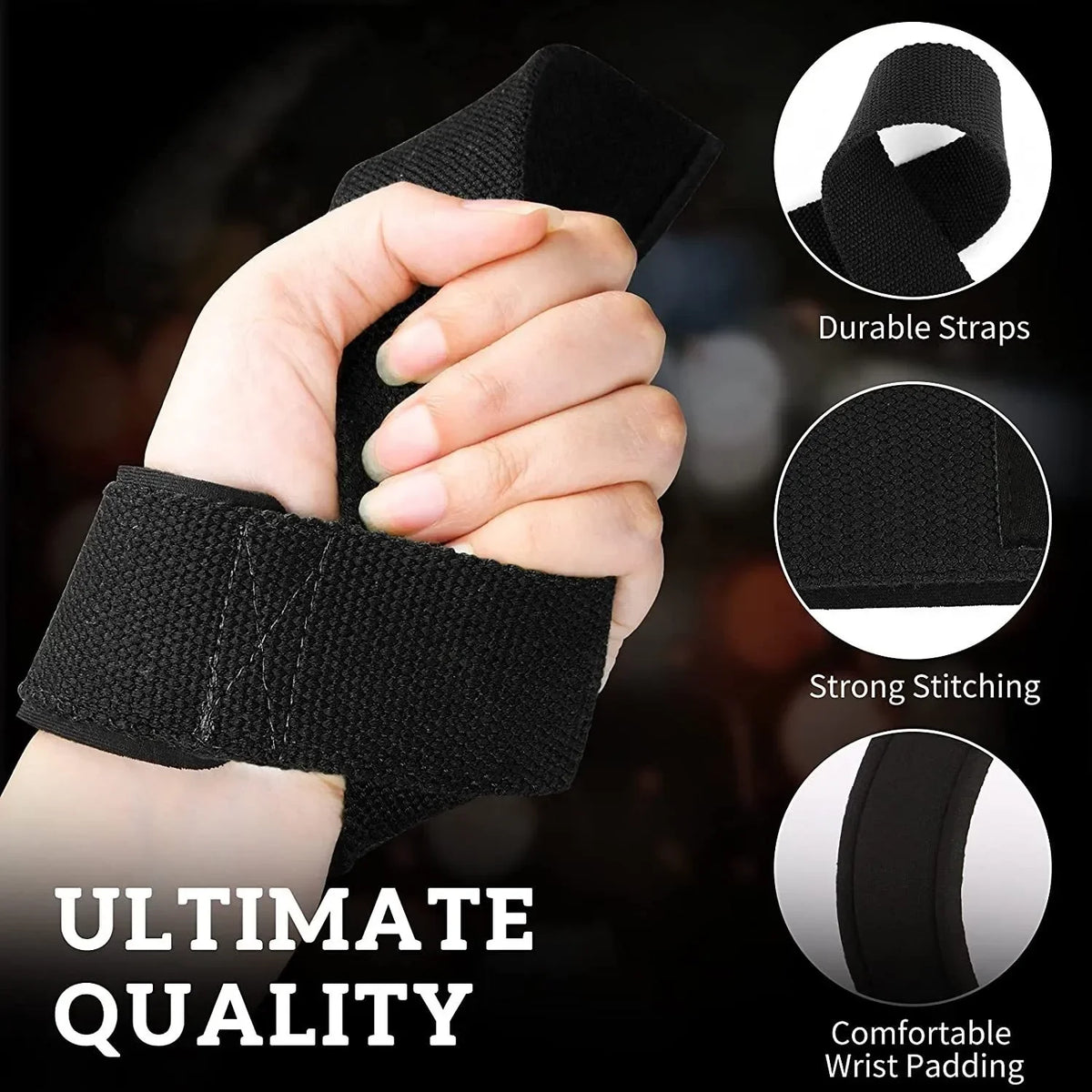 Sangles de levage, 1 paire, dragonnes antidérapantes pour musculation, soulevé de terre, CrossFit, maintien des poignets