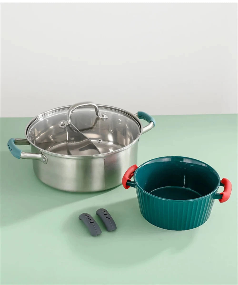 Lot de 2/8 maniques en silicone pour poêle, couvre-poignées isolants thermiques, clips d'oreilles de casserole, antidérapants, accessoires de cuisine pour cuiseur vapeur et faitout