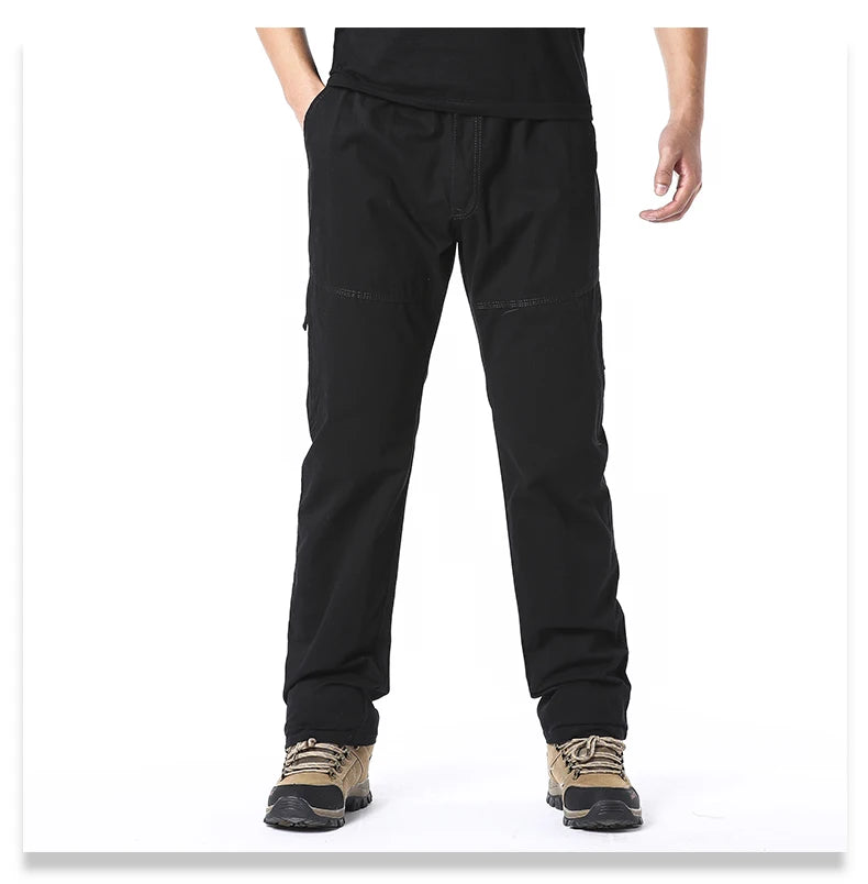 Men's Cotton Cargo Pants with Multiple Pockets
