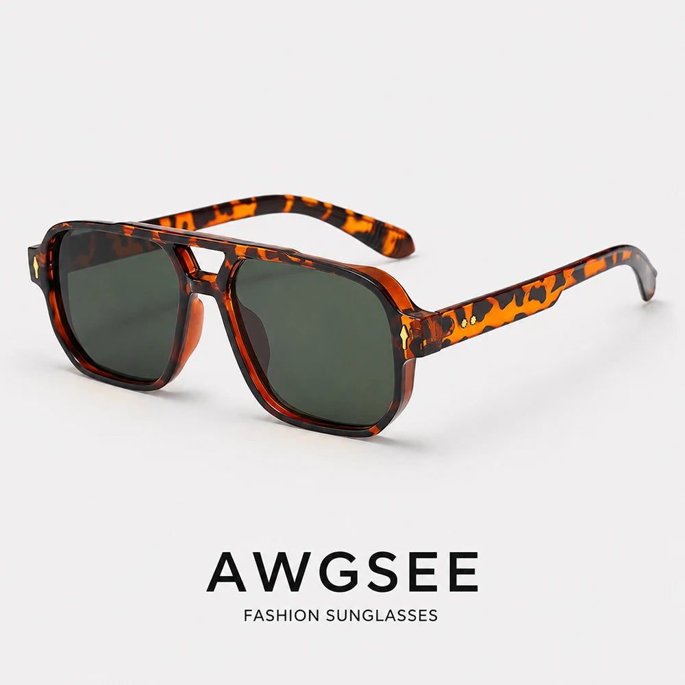 Square Aviator Sunglasses for Women Men Vintage Classic Trendy Shades UV400 Protection Driving & Outdoor