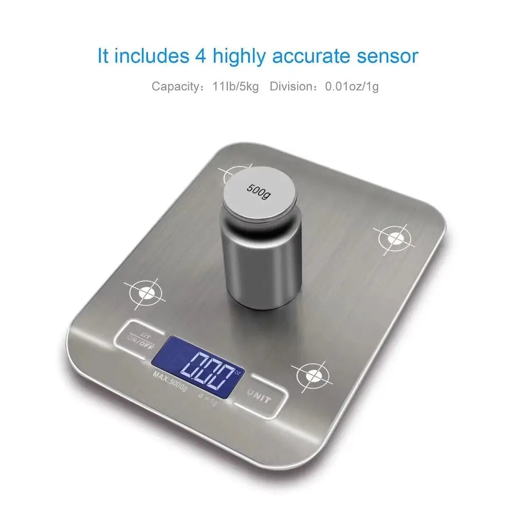 Digital Kitchen Scale with LED Display, 10kg/1g